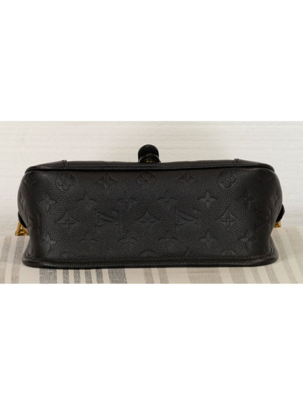 $2950 Louis Vuitton “Diane” Black Embossed Monogram Shoulder Bag w/Gold Hardware - Picture 9 of 11